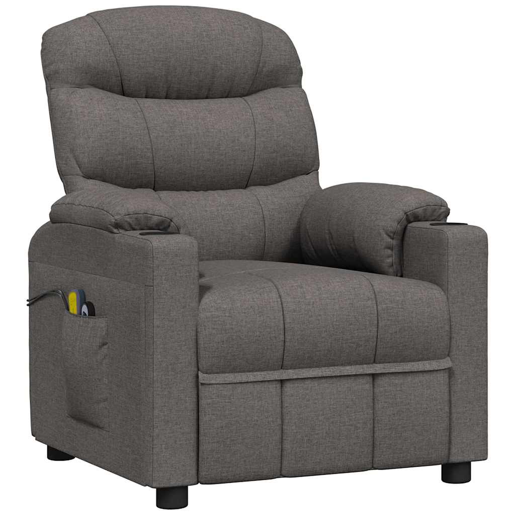 vidaXL Massagestoel elektrisch stof crèmekleurig