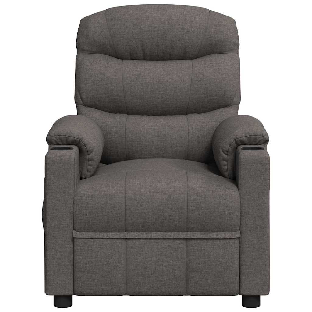 vidaXL Massagestoel elektrisch stof crèmekleurig