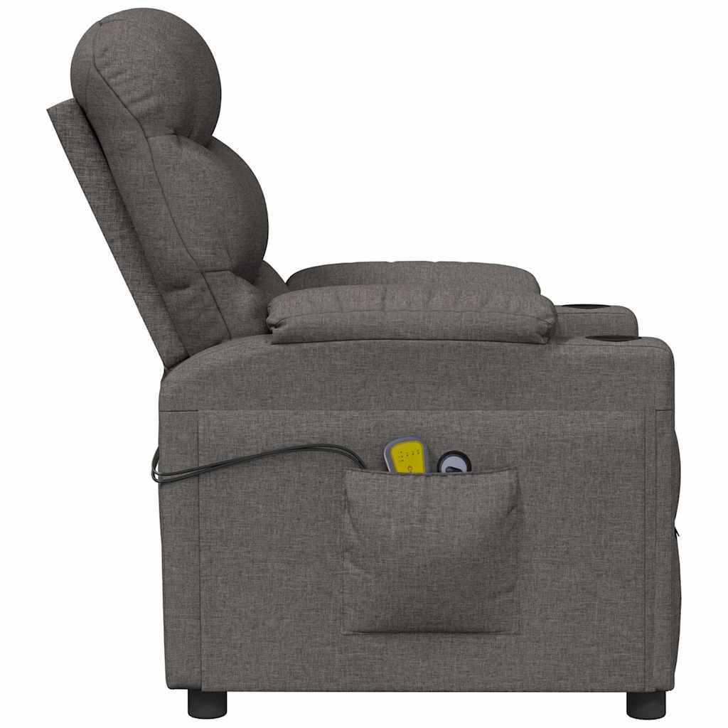 vidaXL Massagestoel elektrisch stof crèmekleurig