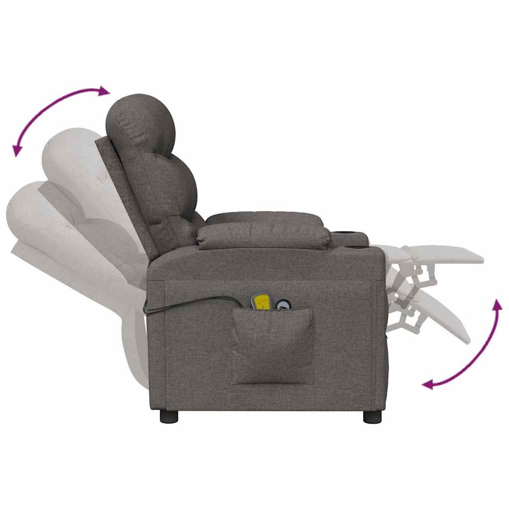 vidaXL Massagestoel elektrisch stof crèmekleurig