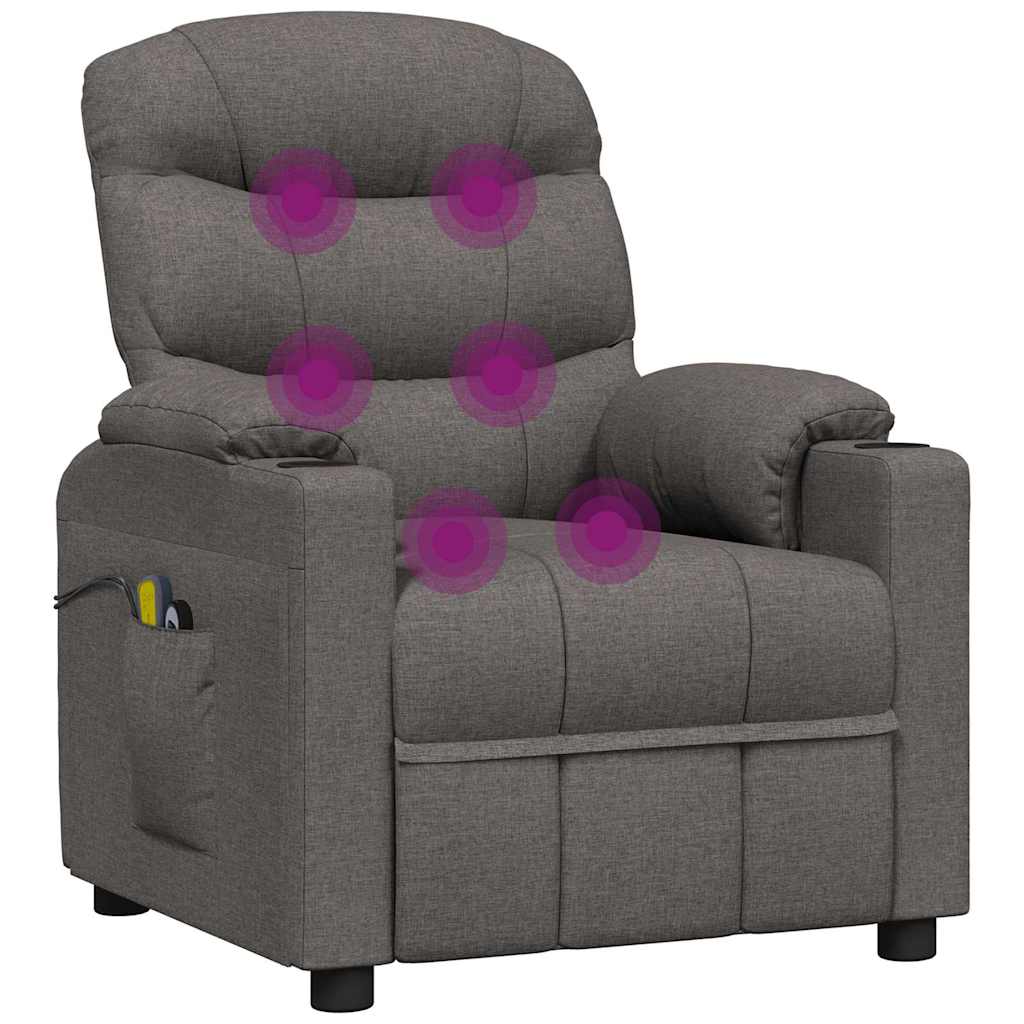 vidaXL Massagestoel elektrisch stof crèmekleurig
