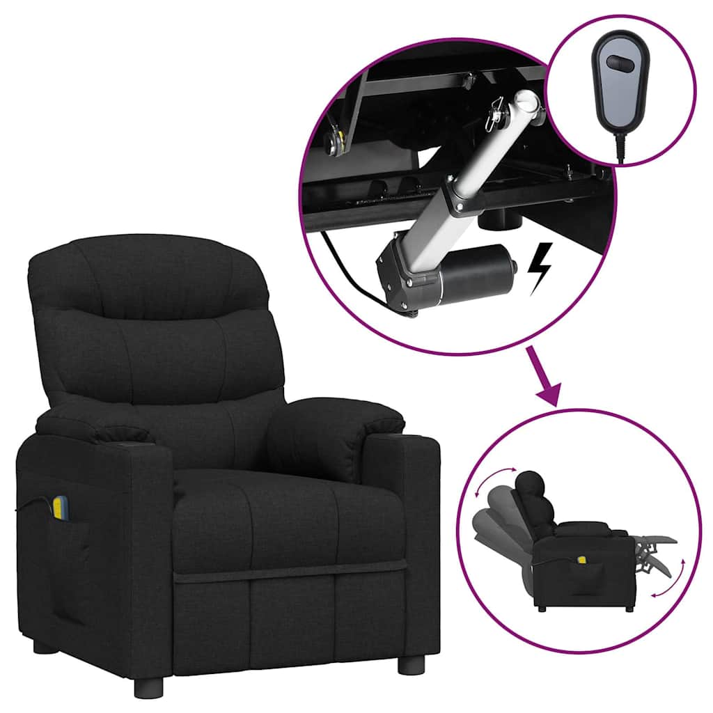 vidaXL Massagestoel elektrisch stof crèmekleurig
