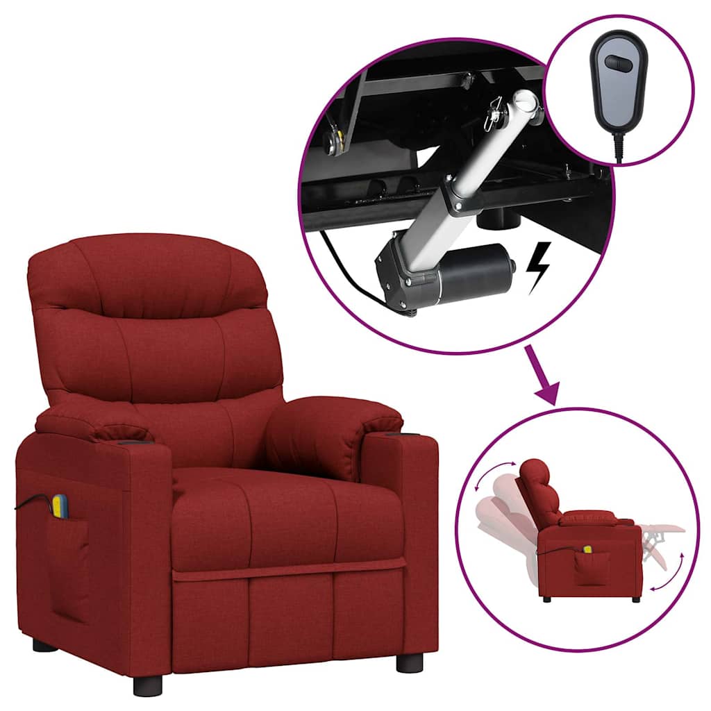 vidaXL Massagestoel elektrisch stof crèmekleurig