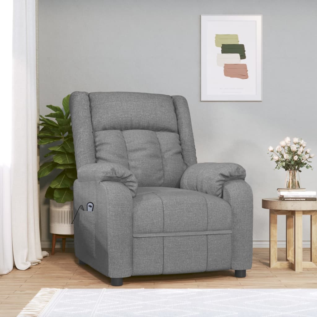 vidaXL Recliner Electric Fabric Taupe