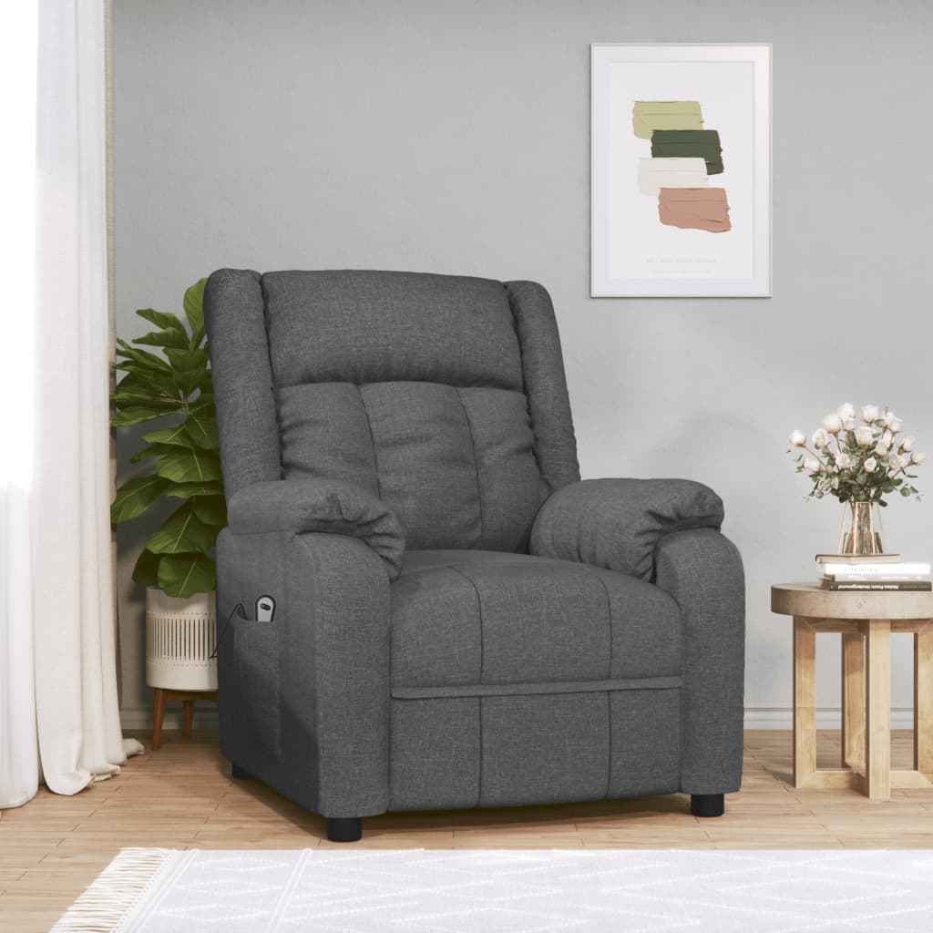 vidaXL Fauteuil verstelbaar elektrisch stof taupe