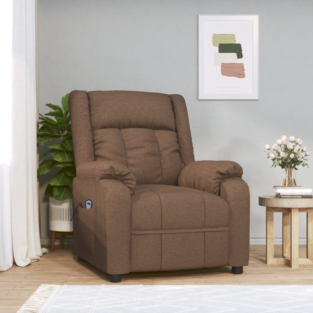 vidaXL Recliner Electric Fabric Taupe
