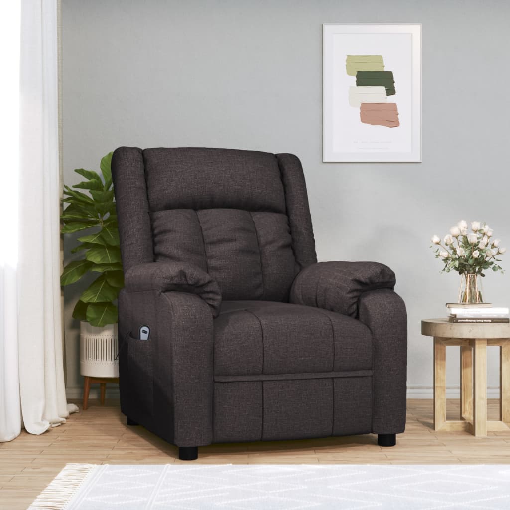 vidaXL Recliner Electric Fabric Taupe