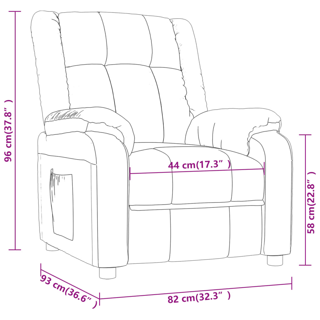 vidaXL Fauteuil verstelbaar elektrisch stof taupe