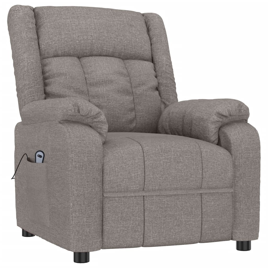 vidaXL Fauteuil verstelbaar elektrisch stof taupe