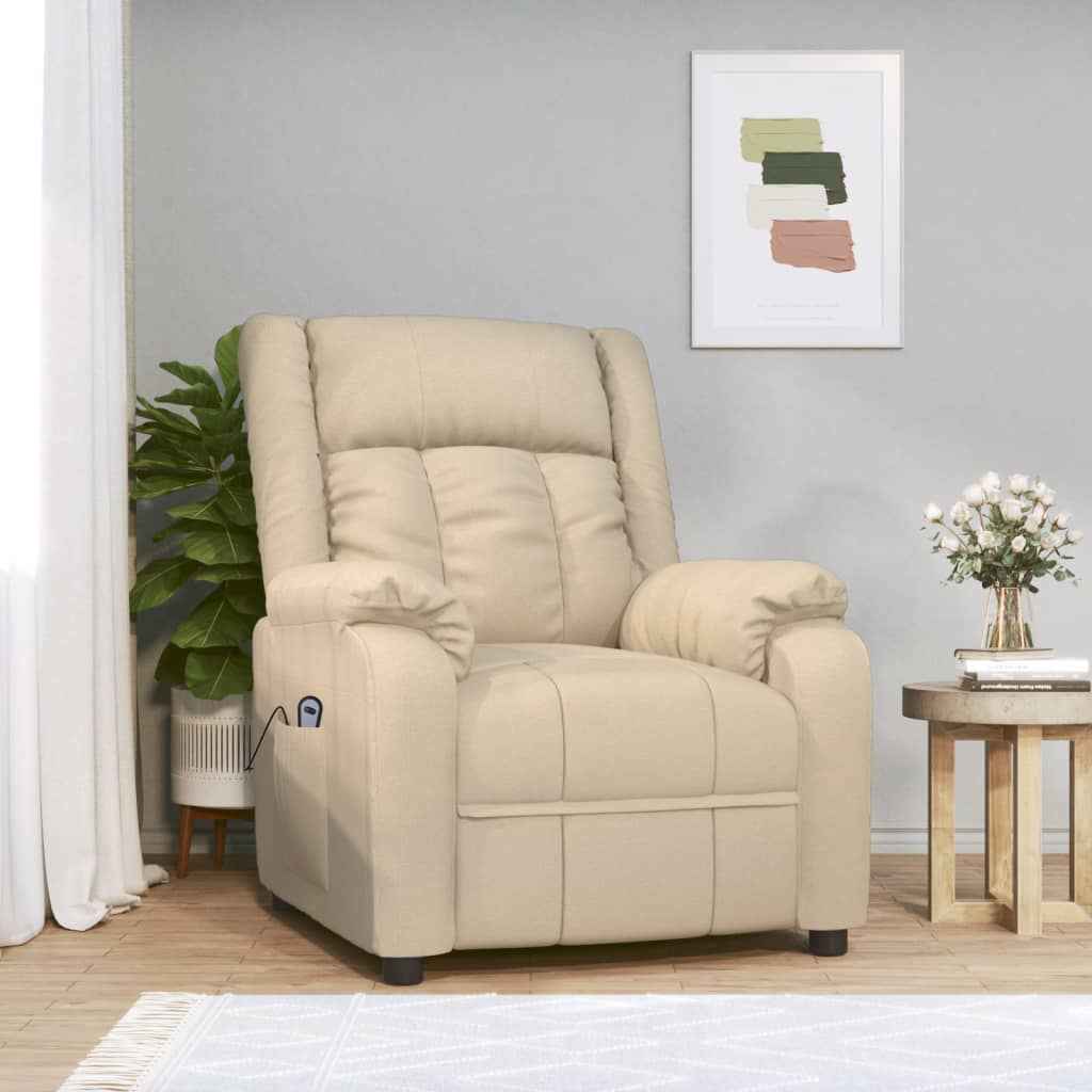 vidaXL Fauteuil verstelbaar elektrisch stof taupe