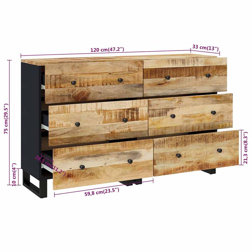 vidaXL Dressoir 60x33x75 cm massief acaciahout