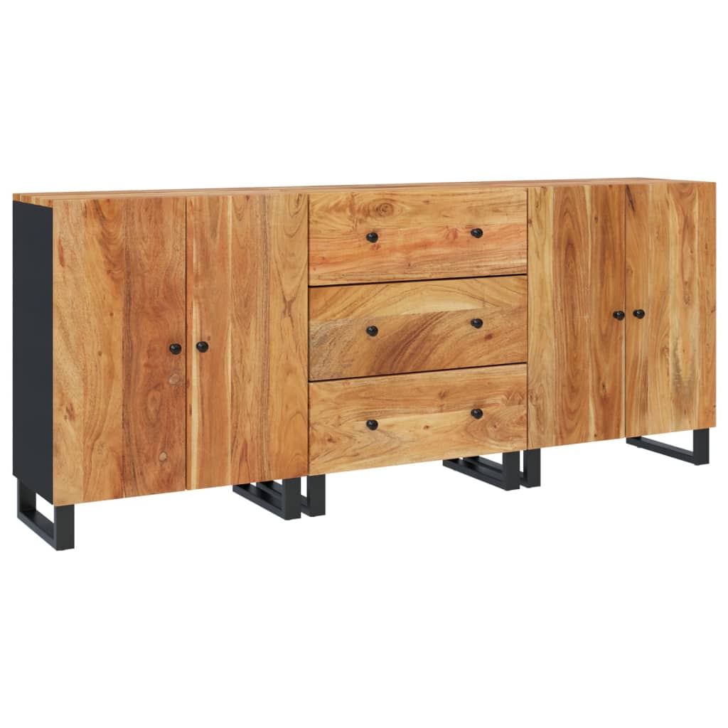 vidaXL 3 st Dressoir massief gerecycled hout