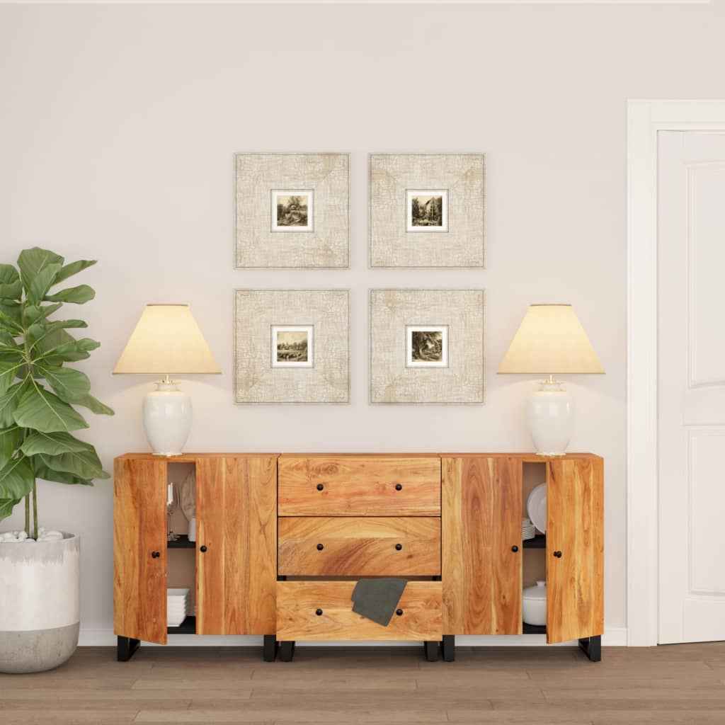 vidaXL 3 st Dressoir massief gerecycled hout