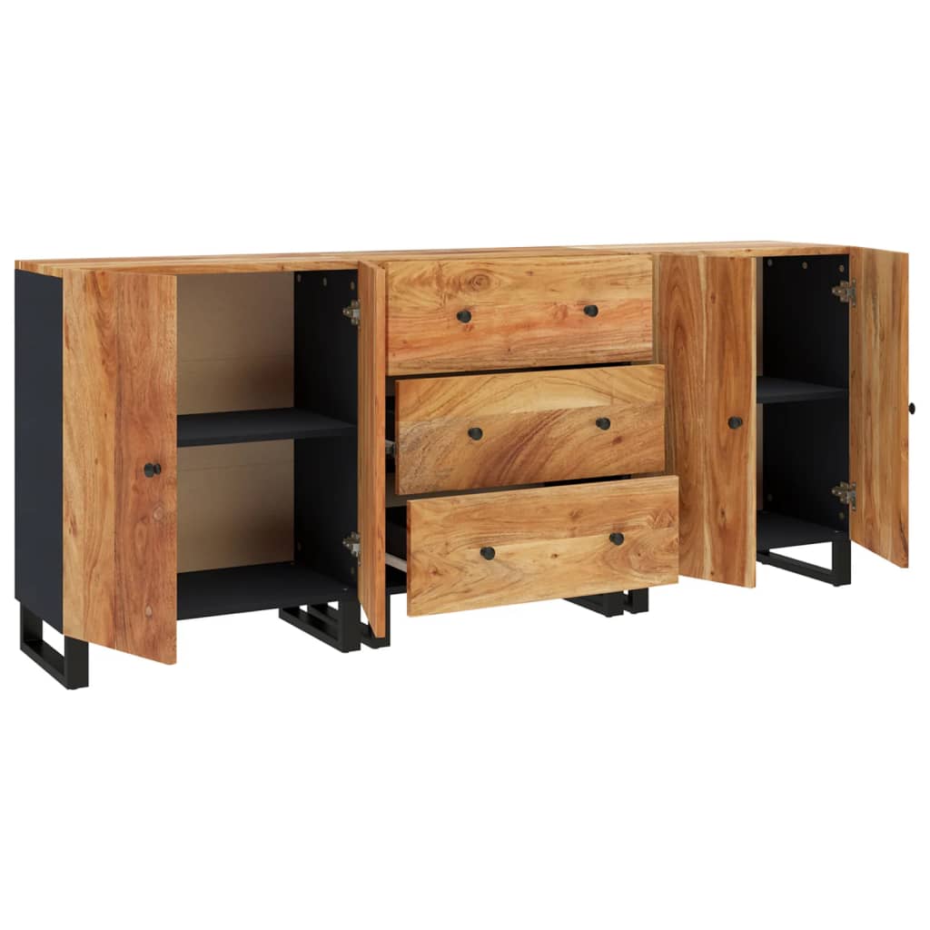 vidaXL 3 st Dressoir massief gerecycled hout