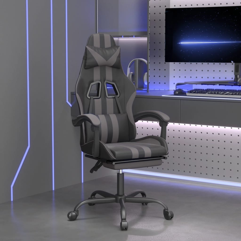 vidaXL Gamestoel kunstleer zwart