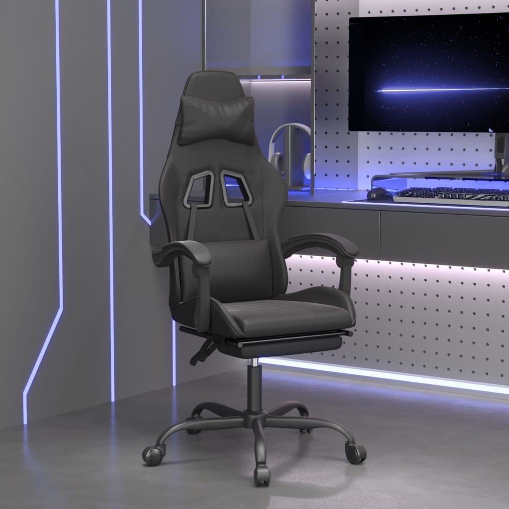 vidaXL Gamestoel kunstleer zwart