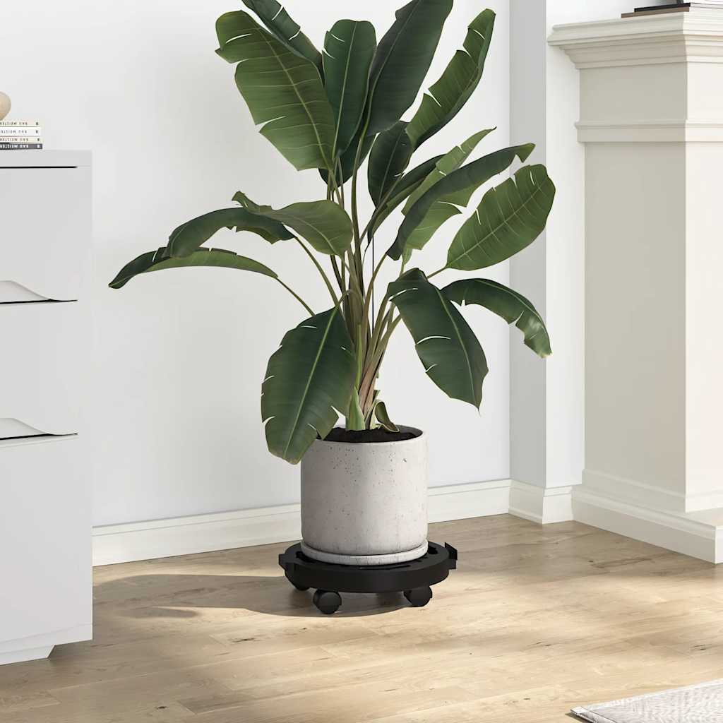 vidaXL Plantentrolleys met wielen 2 st 170 kg diameter 30 cm zwart