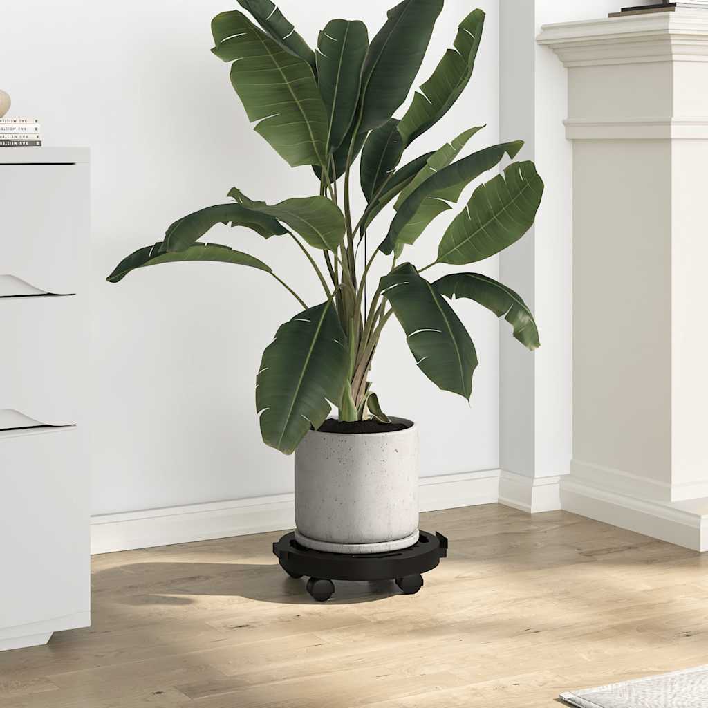 vidaXL Plantentrolleys met wielen 2 st 170 kg diameter 30 cm zwart