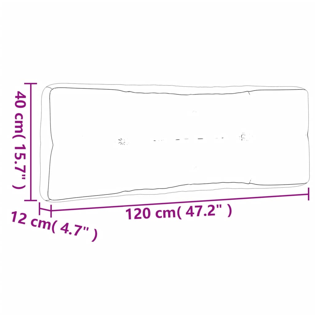 vidaXL Palletkussen 50x40x12 cm stof antracietkleurig