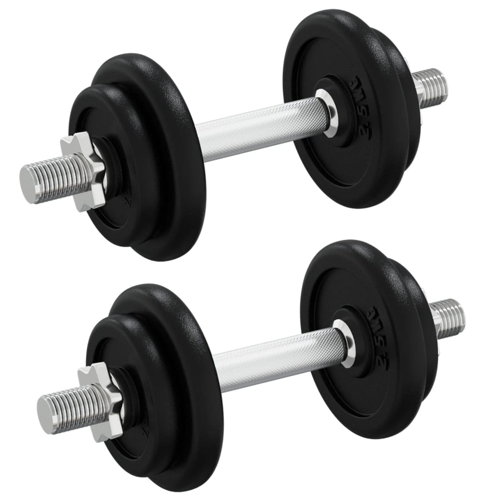 vidaXL 14-delige Halterset 20 kg gietijzer
