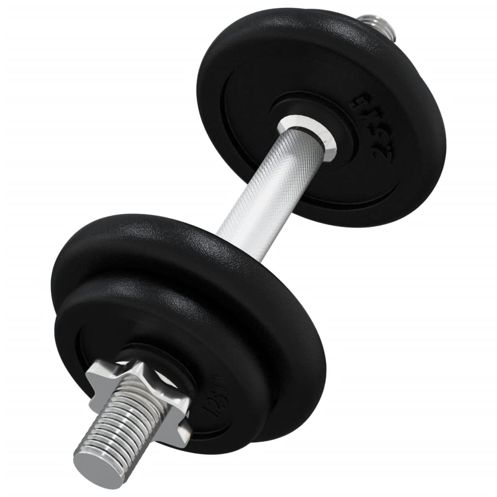 vidaXL 14-delige Halterset 20 kg gietijzer