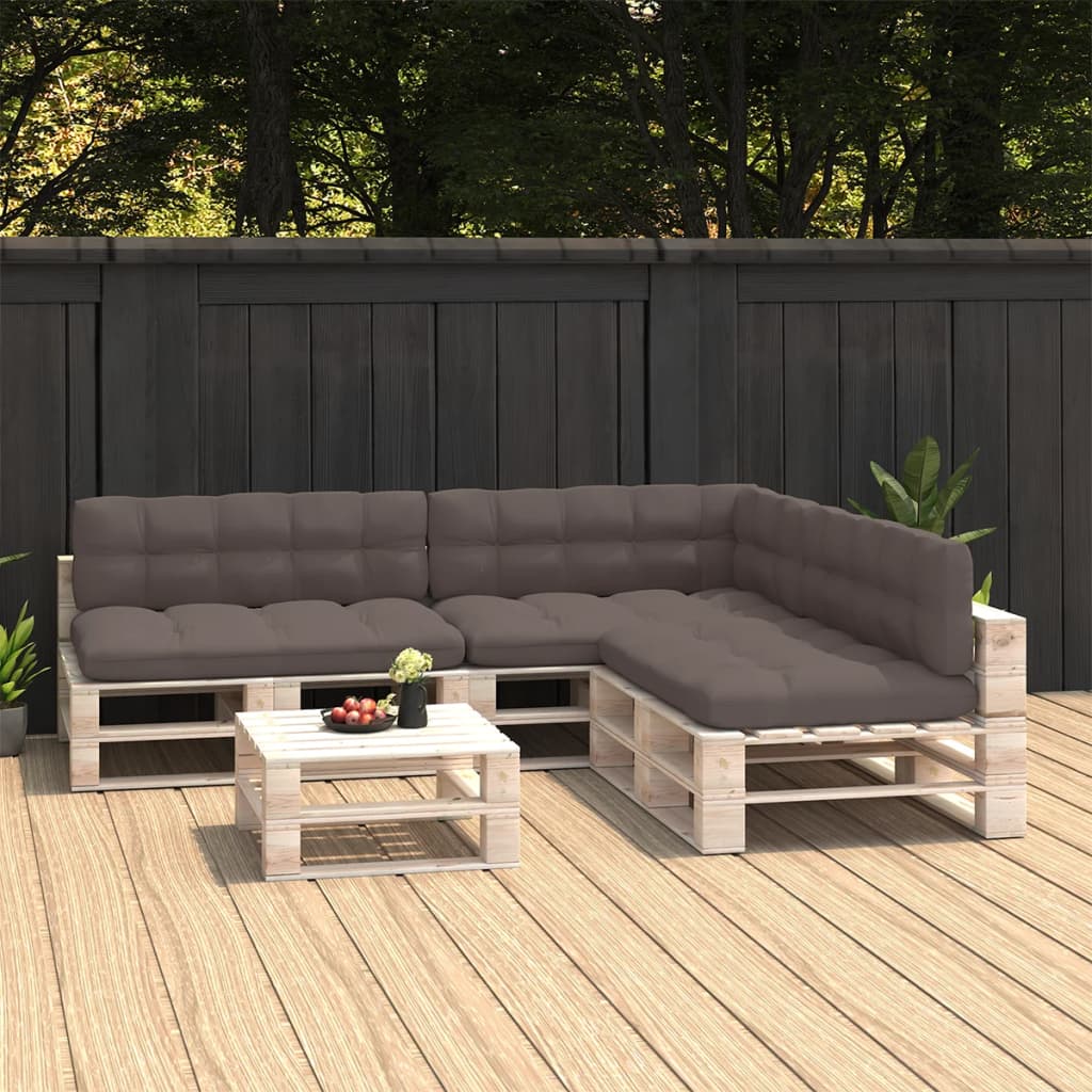 vidaXL Bankkussens pallet 7 st antraciet