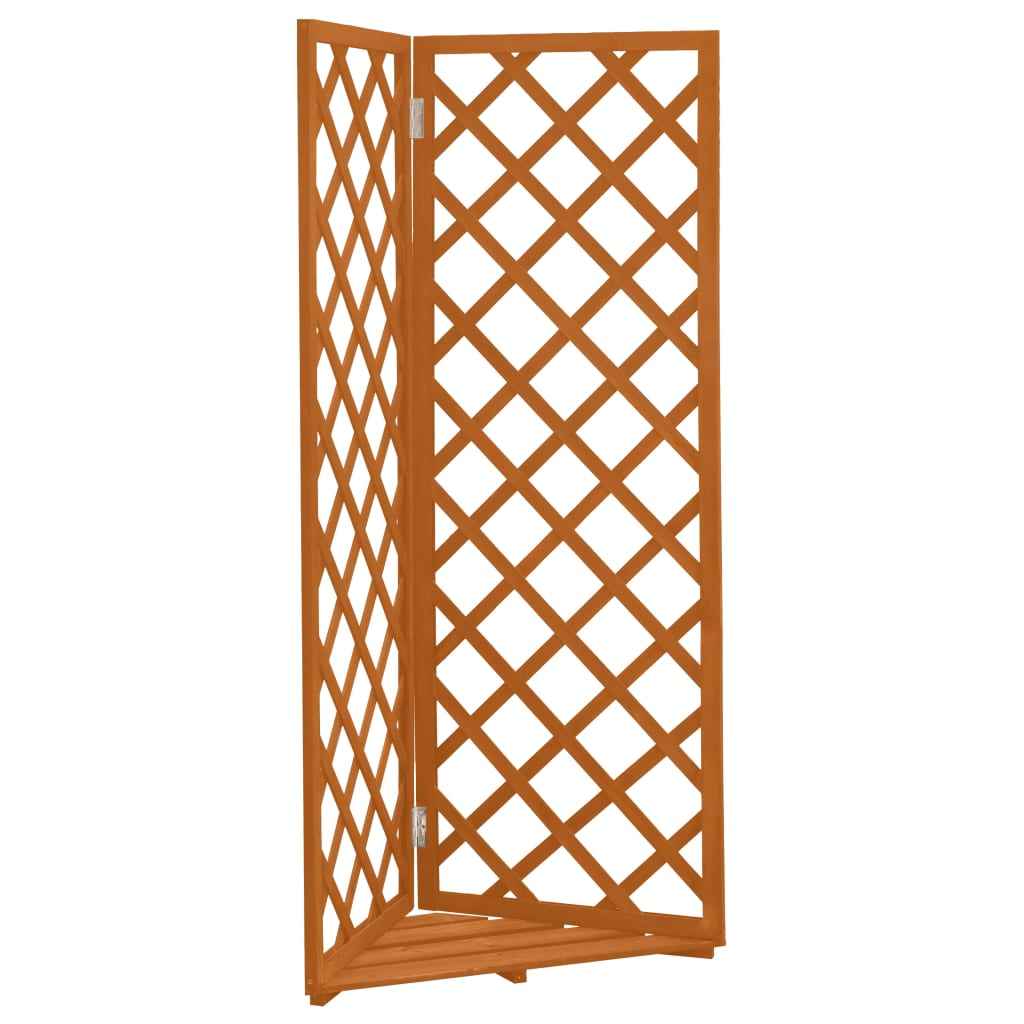 vidaXL Latwerk hoekmodel 50x50x145 cm massief vurenhout oranje