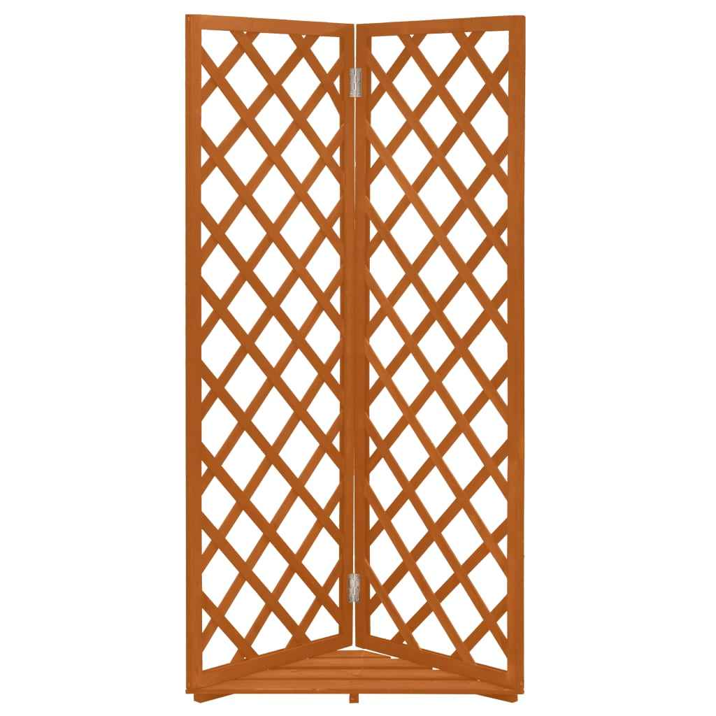 vidaXL Latwerk hoekmodel 50x50x145 cm massief vurenhout oranje