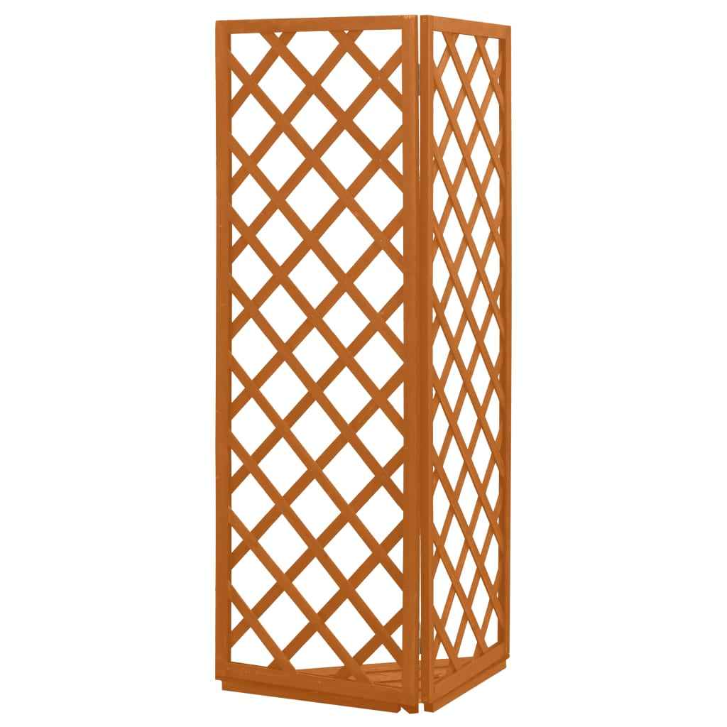 vidaXL Latwerk hoekmodel 50x50x145 cm massief vurenhout oranje