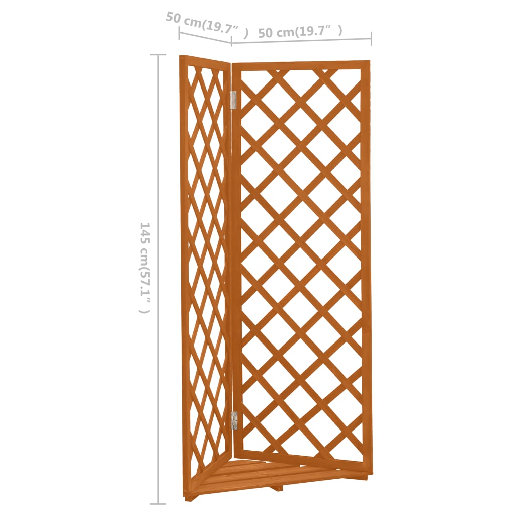 vidaXL Latwerk hoekmodel 50x50x145 cm massief vurenhout oranje