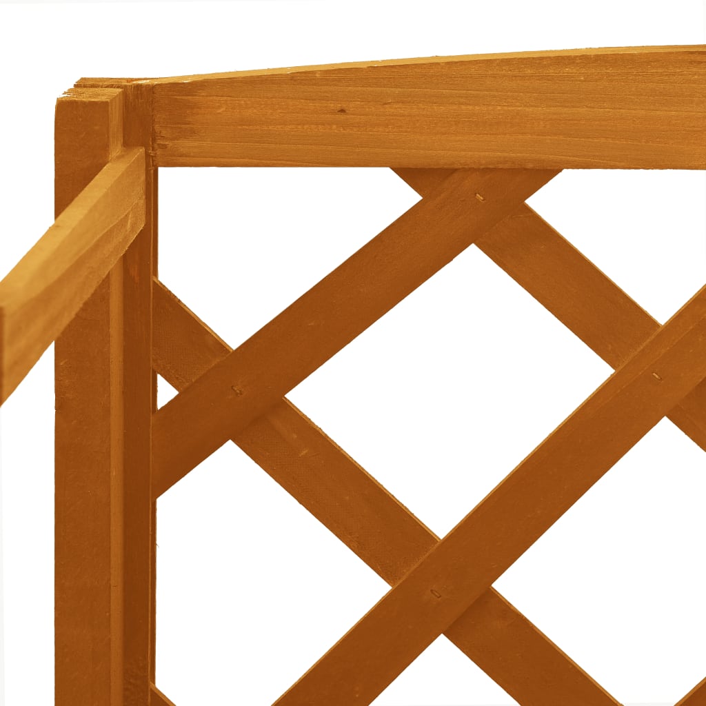 vidaXL Plantenrek met latwerk 60x30x140 cm massief vurenhout oranje