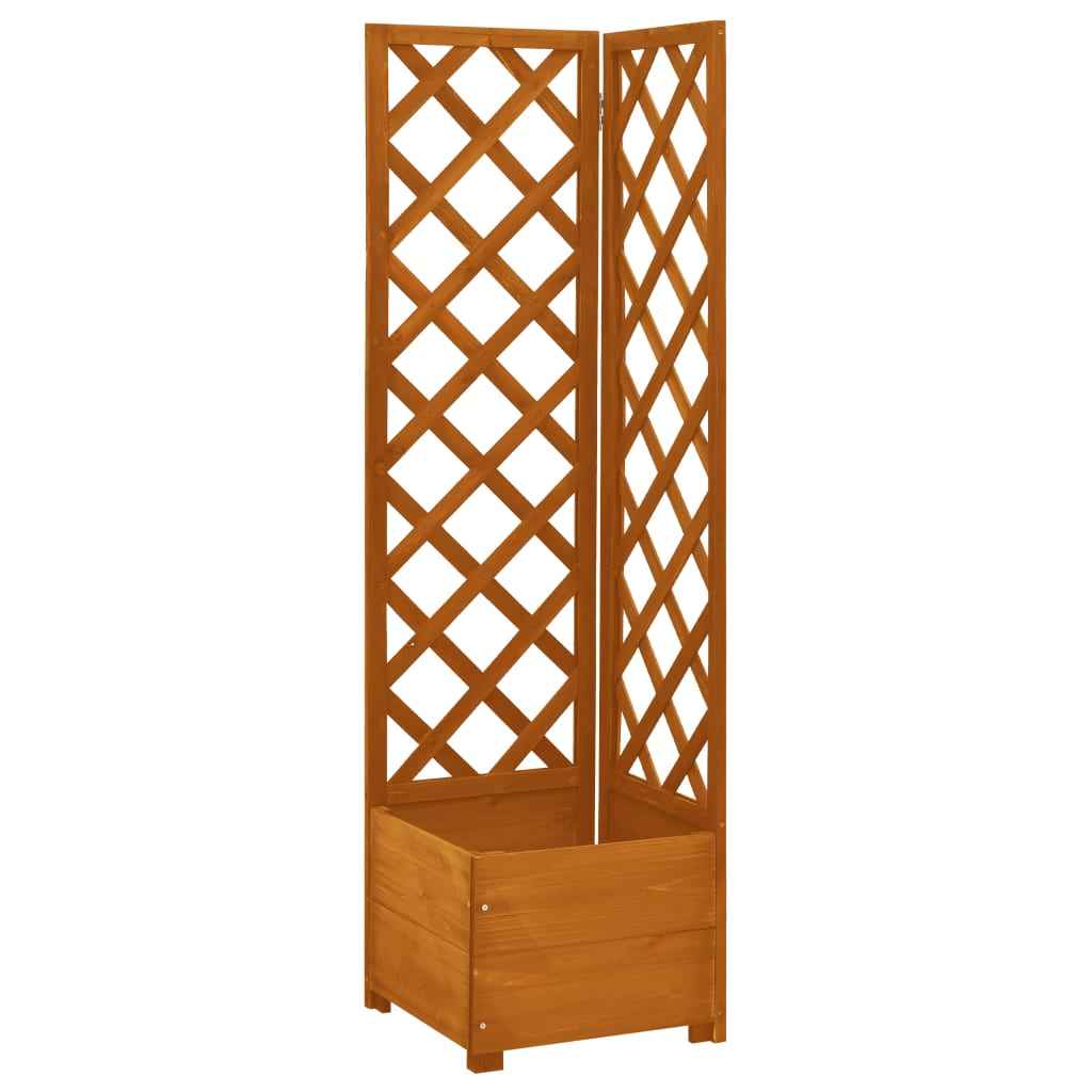 vidaXL Latwerkplantenbak hoekmodel 40x40x150 cm vurenhout oranje