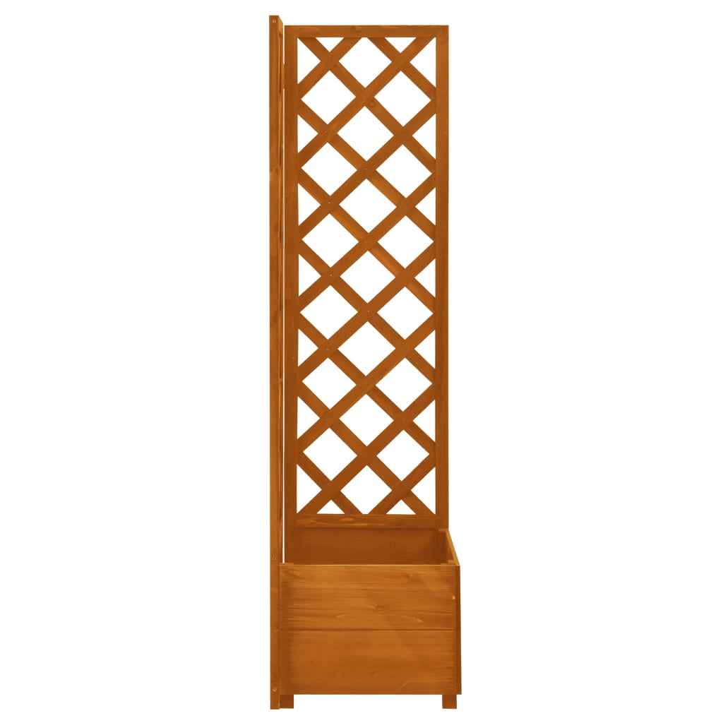 vidaXL Latwerkplantenbak hoekmodel 40x40x150 cm vurenhout oranje