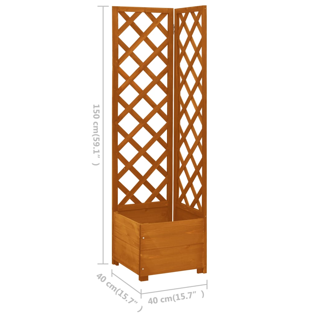 vidaXL Latwerkplantenbak hoekmodel 40x40x150 cm vurenhout oranje