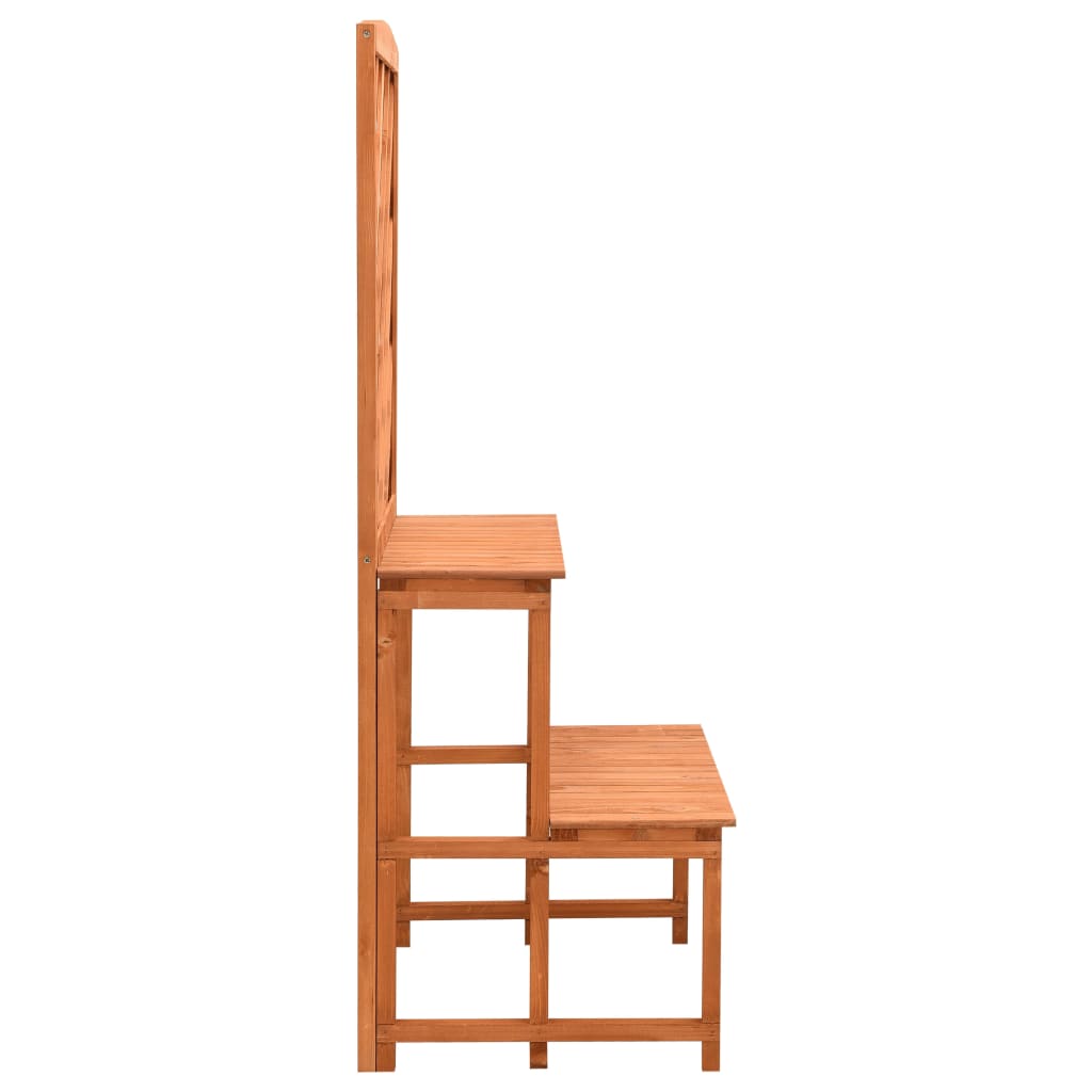 vidaXL Plantenrek met latwerk 70x42x120 cm massief vurenhout oranje