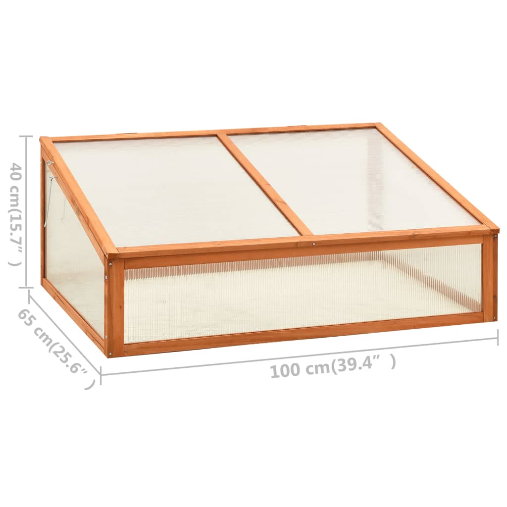 vidaXL Broeikas 100x65x40 cm vurenhout