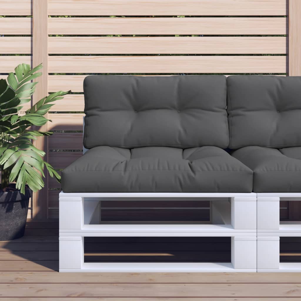 vidaXL Palletkussen 50x40x12 cm stof antracietkleurig