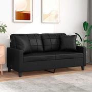 vidaXL Tweezitsbank met kussens 140 cm kunstleer zwart