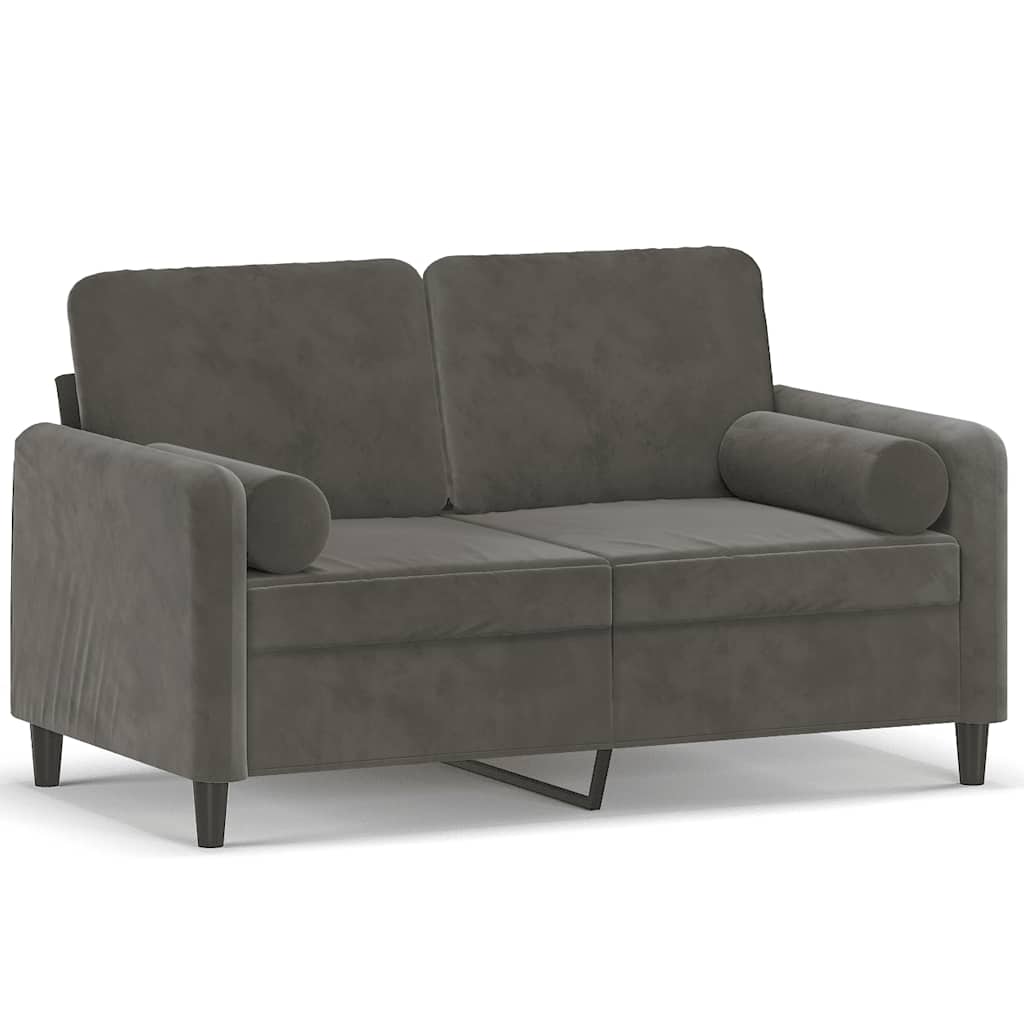 vidaXL Tweezitsbank met kussens 140 cm fluweel lichtgrijs