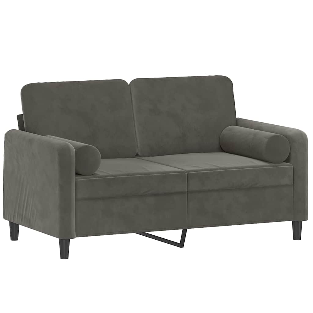 vidaXL Tweezitsbank met kussens 140 cm fluweel lichtgrijs
