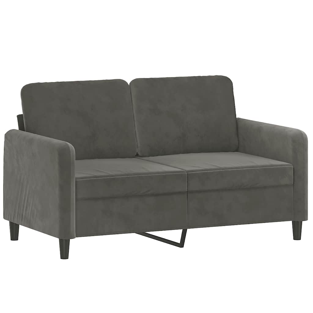 vidaXL Tweezitsbank met kussens 140 cm fluweel lichtgrijs