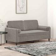 vidaXL Tweezitsbank met kussens 140 cm fluweel lichtgrijs