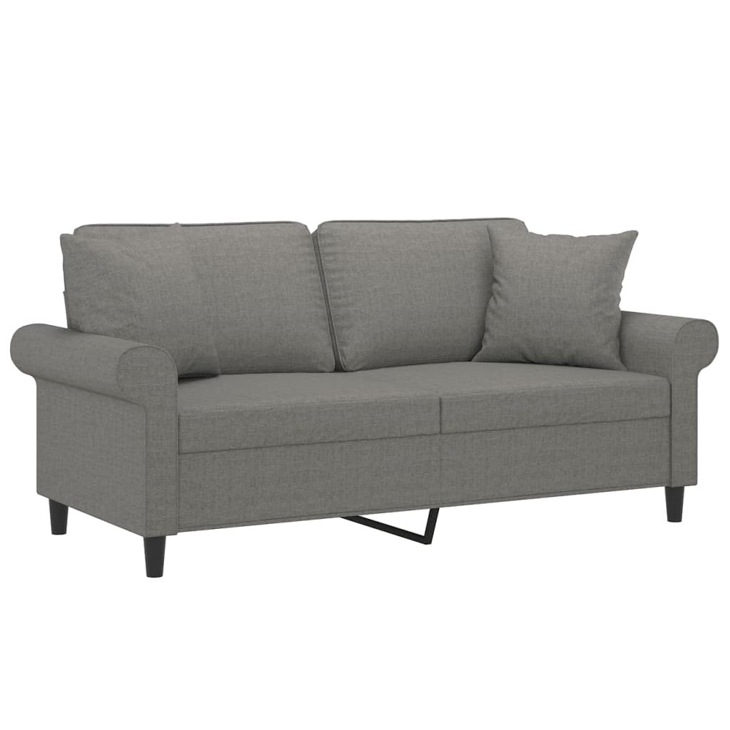 vidaXL Tweezitsbank met kussens 140 cm stof donkergrijs
