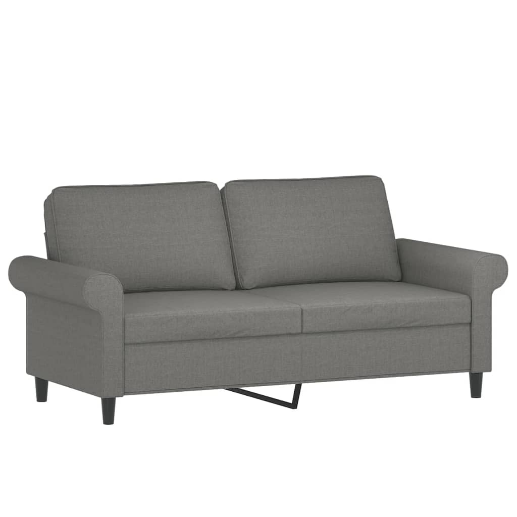 vidaXL Tweezitsbank met kussens 140 cm stof donkergrijs