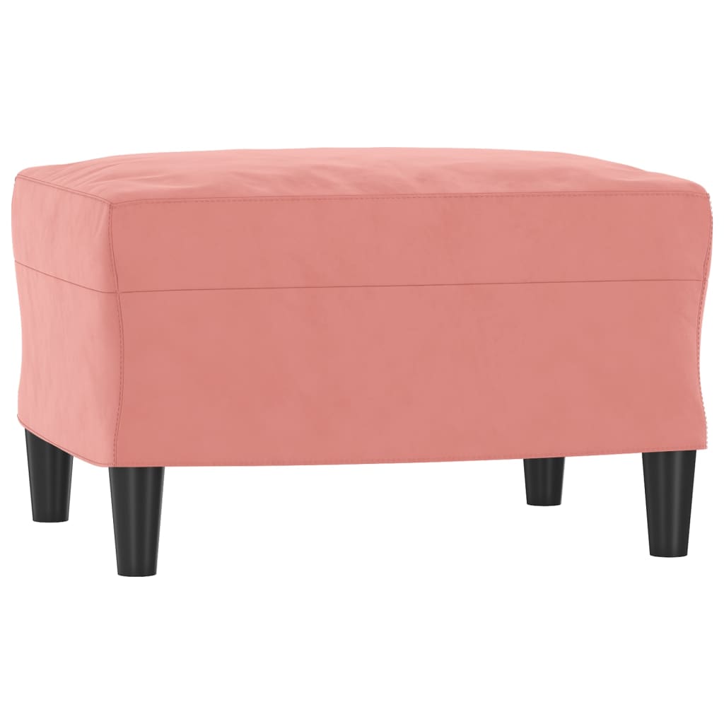 vidaXL Fauteuil met voetenbank 60 cm fluweel roze