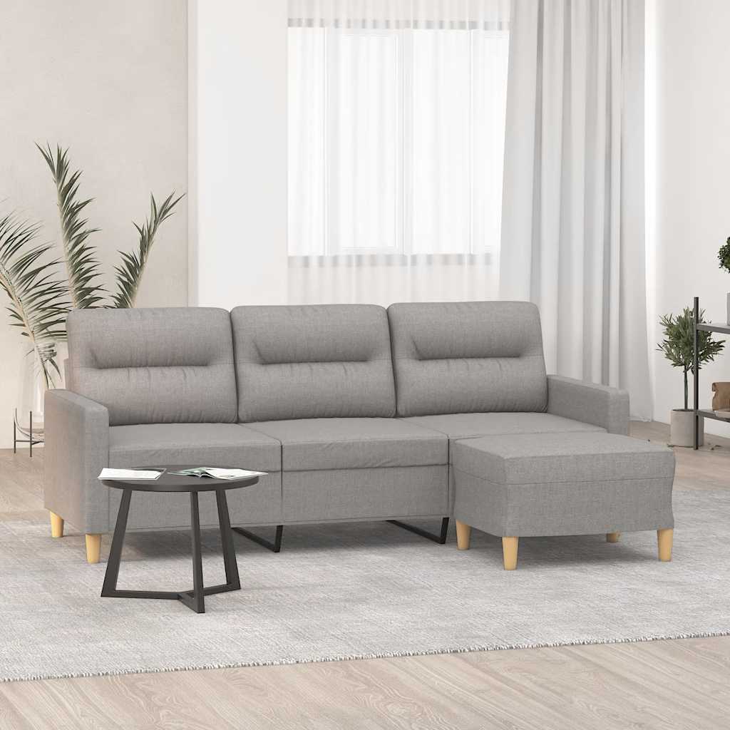 vidaXL Fauteuil met voetenbank 60 cm stof donkergrijs