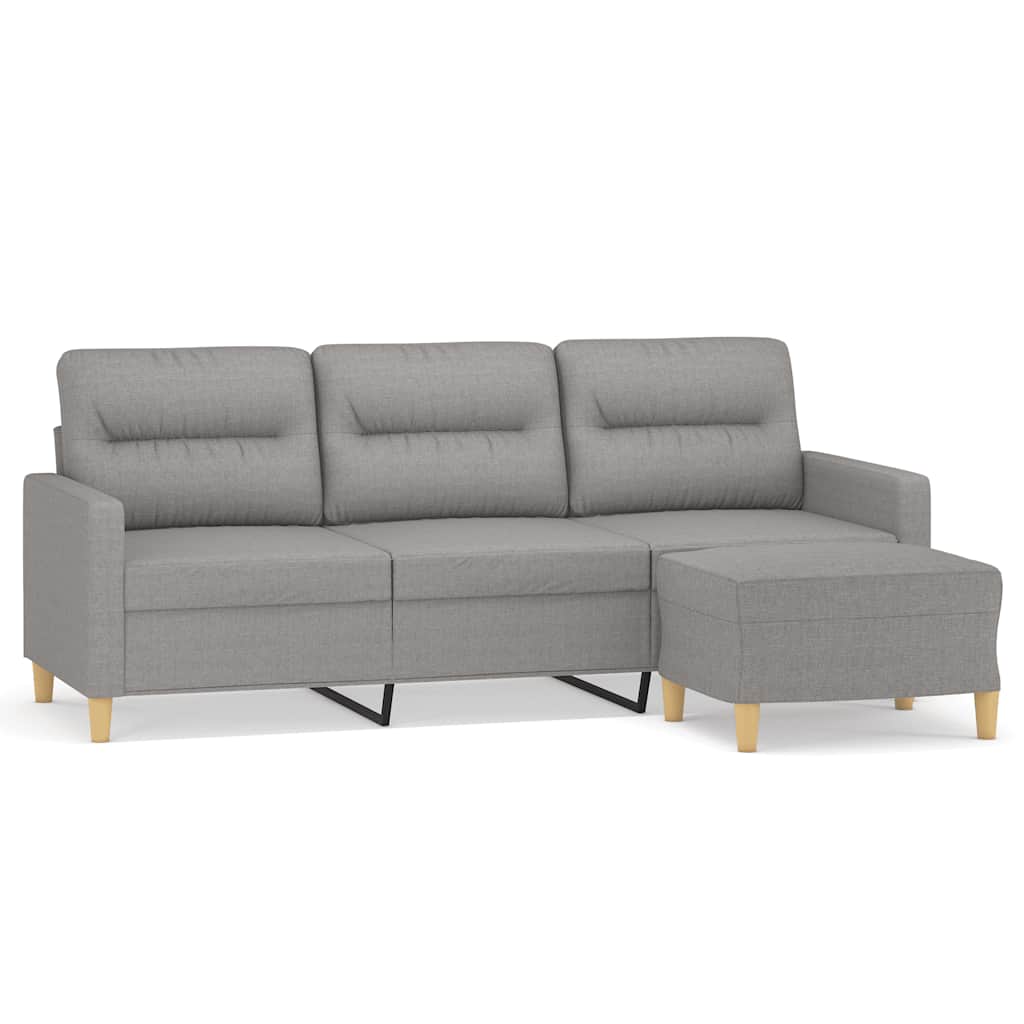vidaXL Fauteuil met voetenbank 60 cm stof donkergrijs