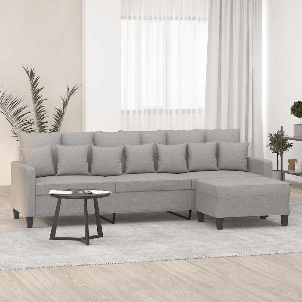 vidaXL Driezitsbank met voetenbank 180 cm stof zwart
