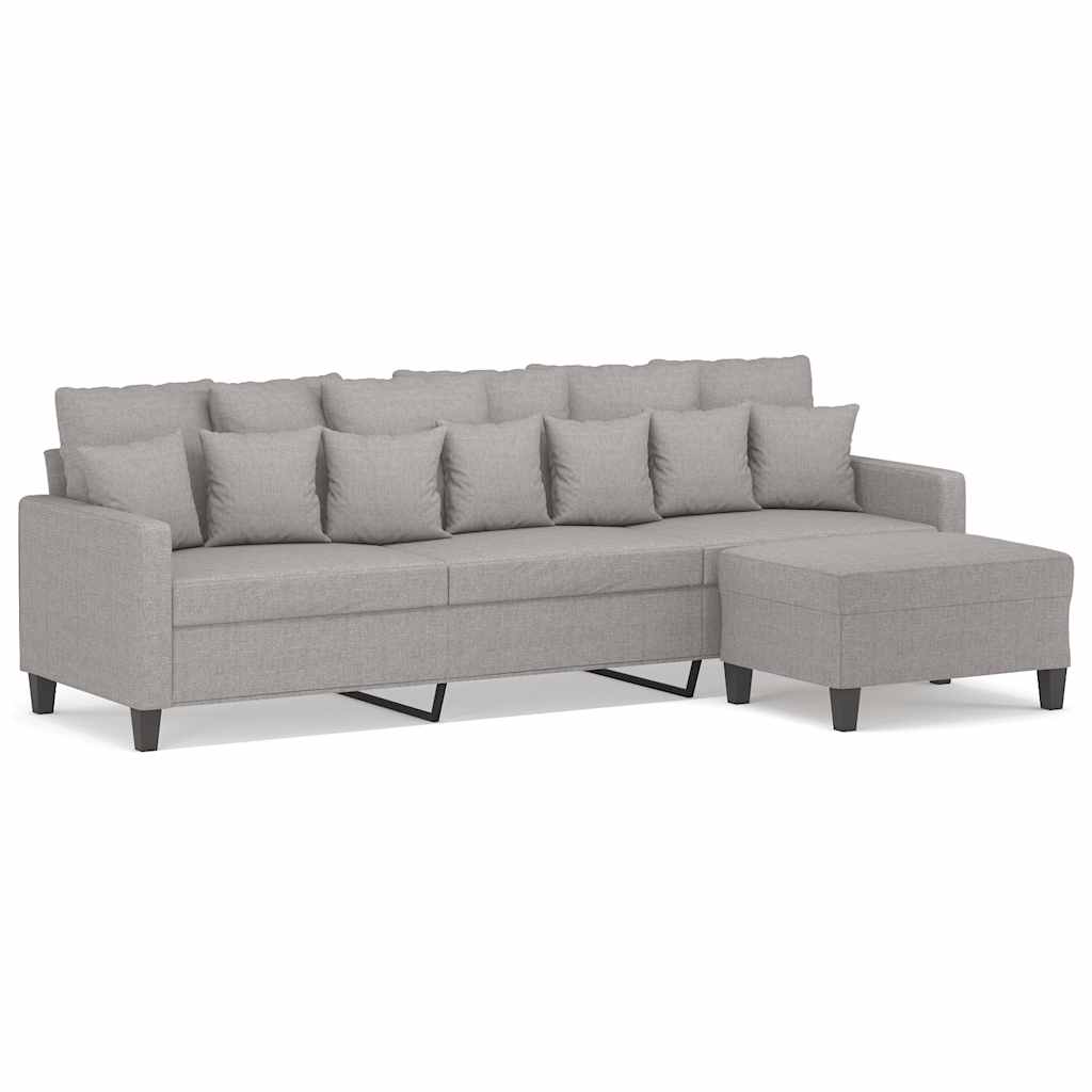 vidaXL Driezitsbank met voetenbank 180 cm stof zwart