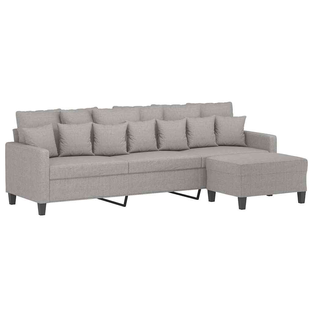 vidaXL Driezitsbank met voetenbank 180 cm stof zwart